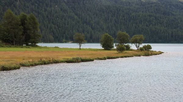 Krásná Krajina Jezera Silvaplana Engadine — Stock fotografie