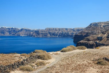 Yunanistan 'ın Santorini Adası manzarası 