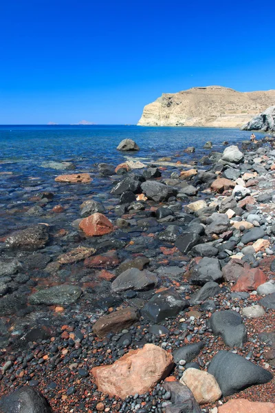 Прекрасный Вид Красный Пляж Остров Санторини — стоковое фото