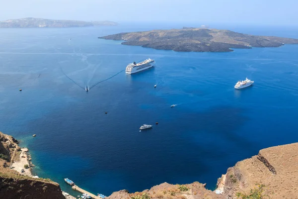 Panorama Sulla Caldera Fira Santorini — Foto Stock