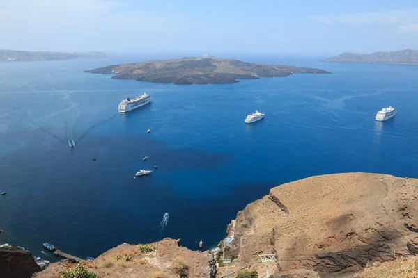 Panorama Sulla Caldera Fira Santorini — Foto Stock