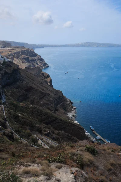 Panorama Sulla Caldera Fira Santorini — Foto Stock