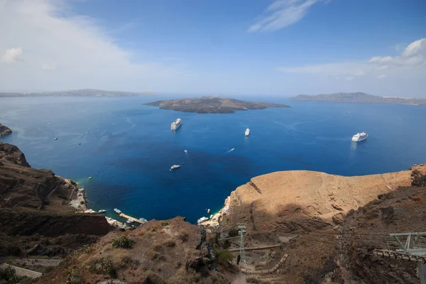 Panorama Caldera Fira Santorini —  Fotos de Stock