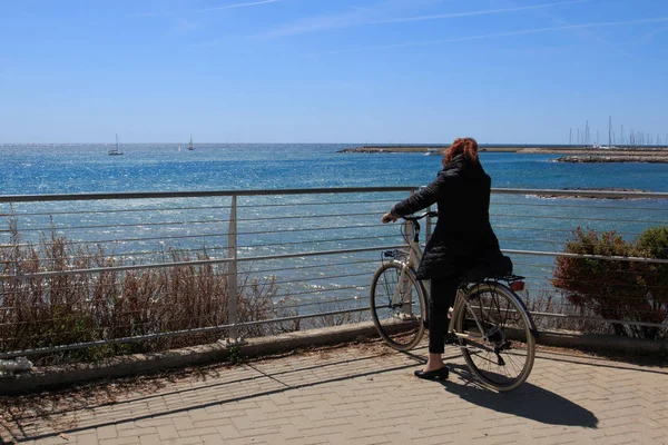 Pista Ciclabile San Lorenzo Mare Liguria — Foto Stock