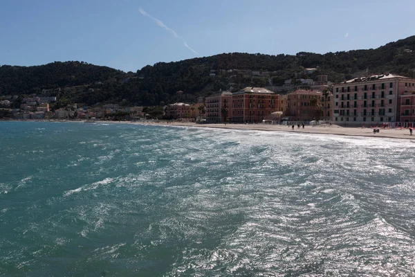 Panorama Laigueglia Ligurië — Stockfoto