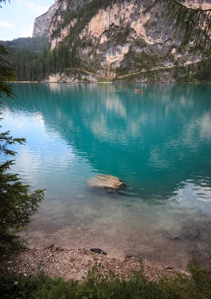 Krásná Krajina Jezera Braies Dolomity — Stock fotografie