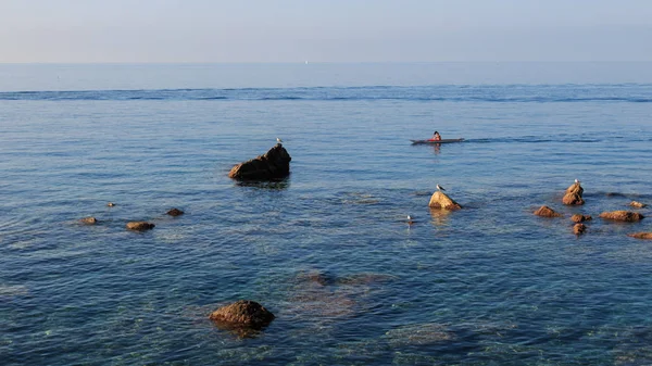 Vacker Utsikt Över Havet Kusten Camogli Byn Ligurien — Stockfoto