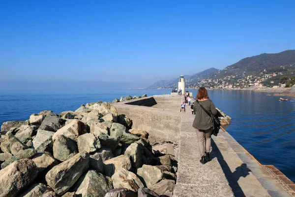 Krásný Výhled Pobřeží Vesnice Camogli Ligurie — Stock fotografie