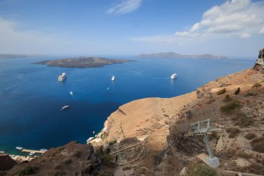 Fira 'daki kalderanın manzarası - Santorini 