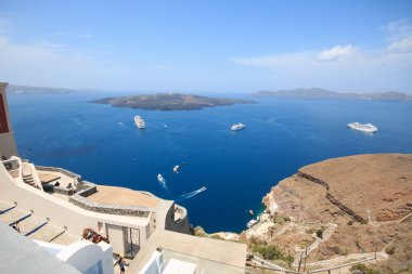 Fira 'daki kalderanın manzarası - Santorini 