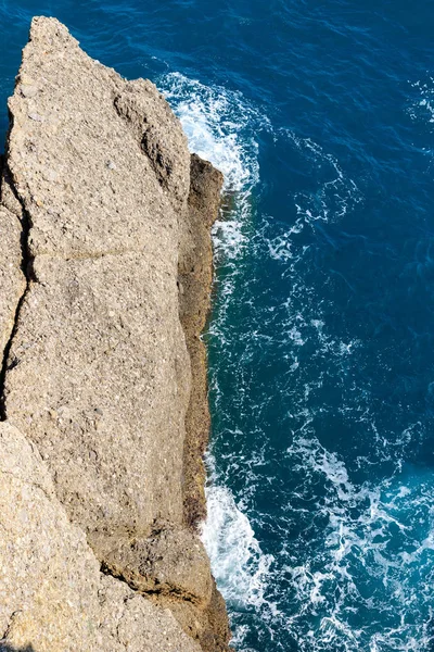 Zee Golven Rotsen Portofino Ligurië — Stockfoto