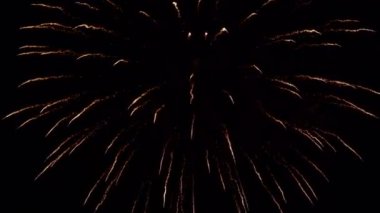 gece gökyüzünde patlayan güzel havai fişek 