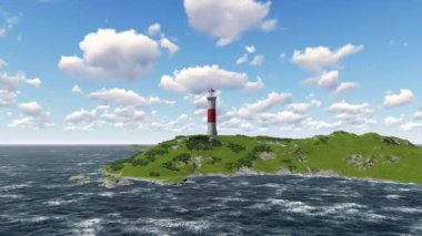 güneşli bir gün Sahili deniz feneri.