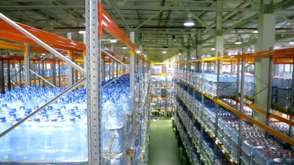 Interior of new large and modern warehouse. — Stock Video
