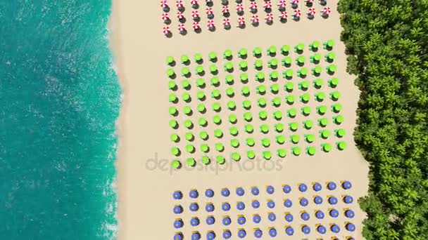 Beach Sunny Day desde arriba Representación 3D — Vídeos de Stock