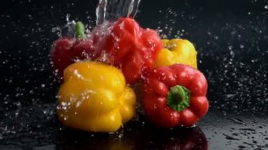 Biber ağır çekimde sıçramasına su