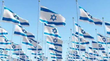 İsrail'e karşı bayrakları mavi gökyüzü temizleyin.