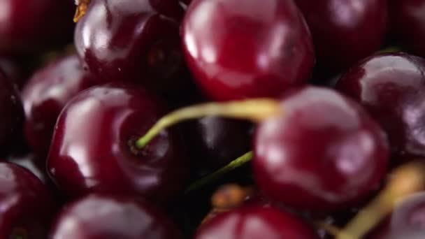 Cherry közelről, forgó háttér — Stock videók