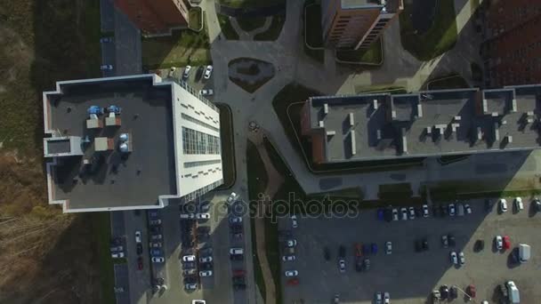 City buildings, overhead aerial shot — Stock Video