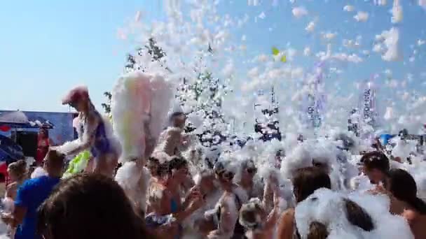 Festival Van Sport Vrije Tijd Bank Schuim Strand Zomer Partij — Stockvideo