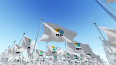 Nem Xem açık kaynak Kripto para birimi para blockchain teknolojisi ile işaretler. Üç boyutlu 3d animasyon oluşturma.