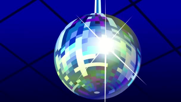 Disco Mirror Ball Shining Animation Night Party — Stock Video