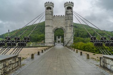 Annecy, Savou, France- 20 Mayıs 2019 - Fransa ve Cenevre arasında köprü.