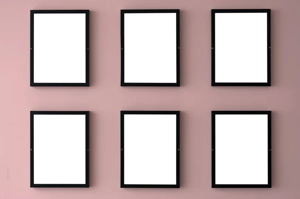 Six Blank Picture Frames — Stock Photo, Image
