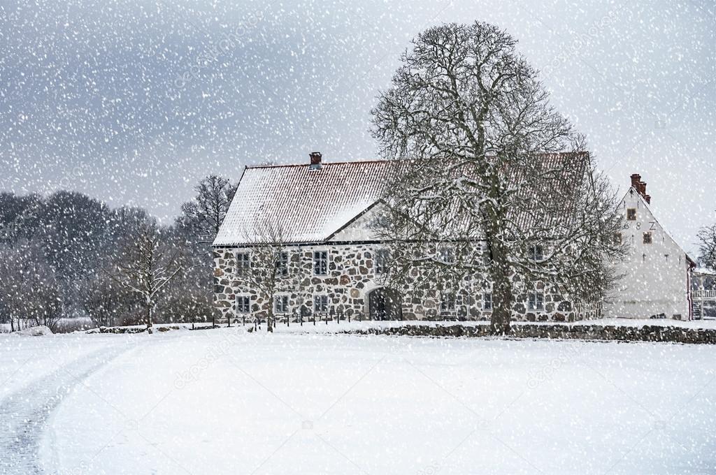 Hovdala Castle Main house in Winter