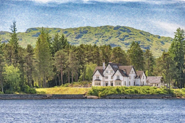 Loch Katrine Pintura Digital — Fotografia de Stock