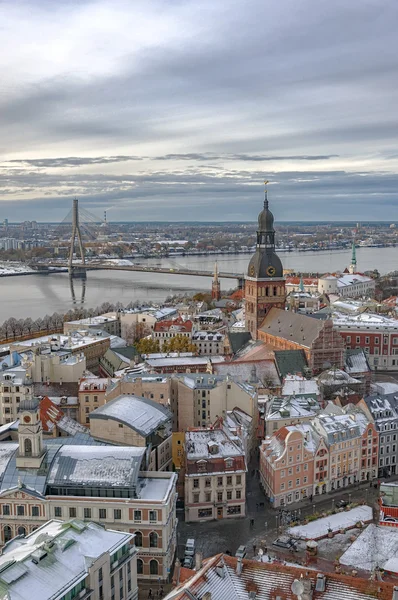 Riga hava görünümünü Old Town — Stok fotoğraf