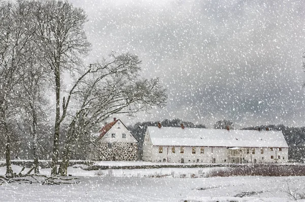 Burg Hovdala im Winter — Stockfoto