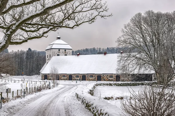 Hovdala κάστρο στάβλους το χειμώνα — Φωτογραφία Αρχείου