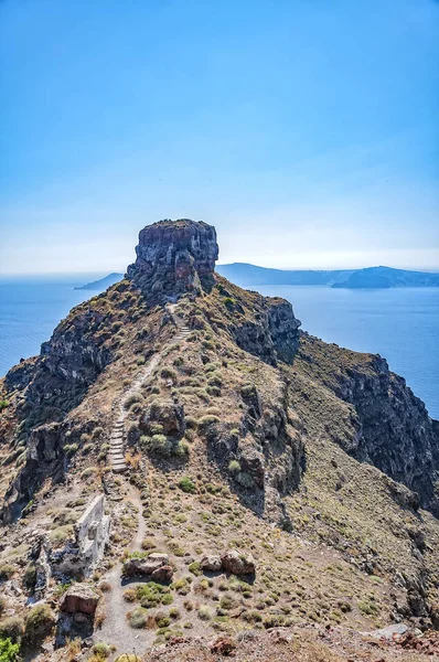 Skaros 岩石上圣托里尼岛 — 图库照片