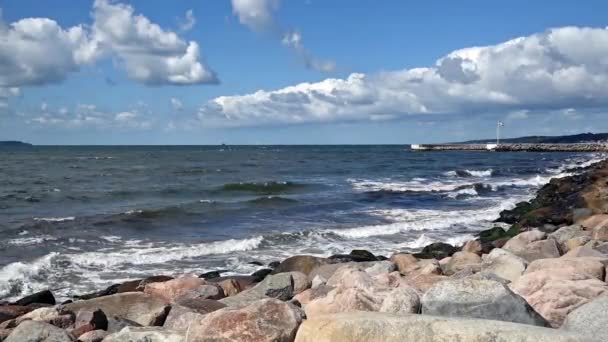 Береговая линия Швеции в Хельсингборге — стоковое видео
