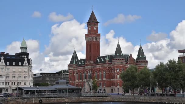 Helsingborg Municipio Time Lapse — Video Stock