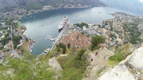 Baai van Kotor, Montenegro versneld — Stockvideo