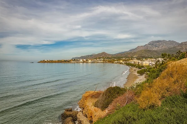 Makrygialos Strandlinie — Stockfoto