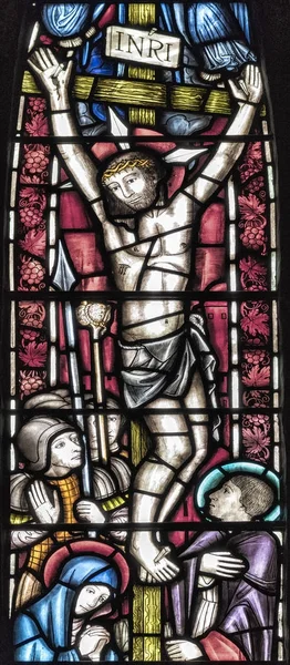 Jesucristo crucifixción vidrieras —  Fotos de Stock