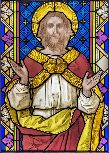 Jesus-Christus-Glasmalerei — Stockfoto