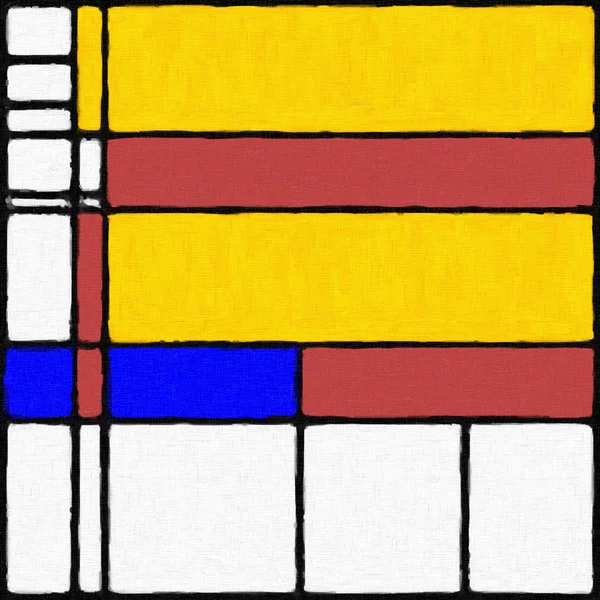 Mondrian inspirowane cyfrowe malarstwo 03 — Zdjęcie stockowe
