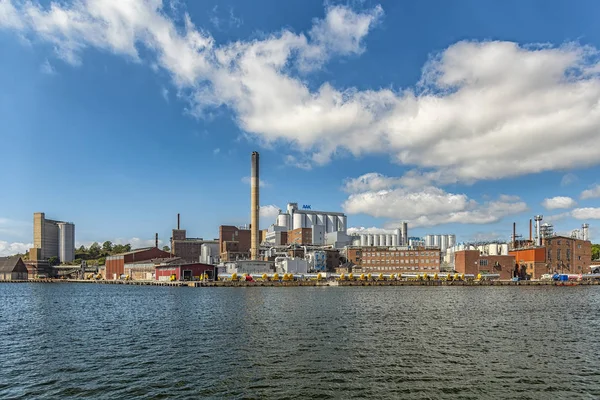 Karlshamn Aak Factory Cityscape — Φωτογραφία Αρχείου