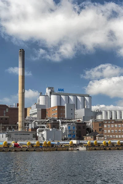 Karlshamn Aak Fabrik an der Küste — Stockfoto