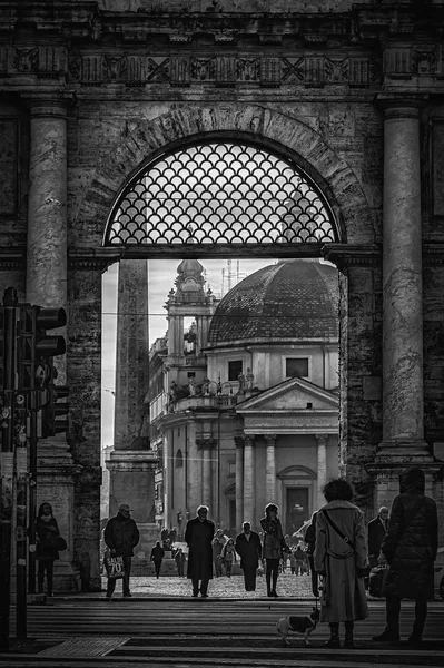 Πύλη της Ρώμης Piazza Del Popolo — Φωτογραφία Αρχείου
