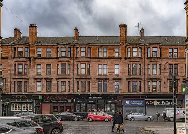 Glasgow Scotland Gennaio 2020 Tipico Edificio Pietra Arenaria Rossa Nella — Foto Stock