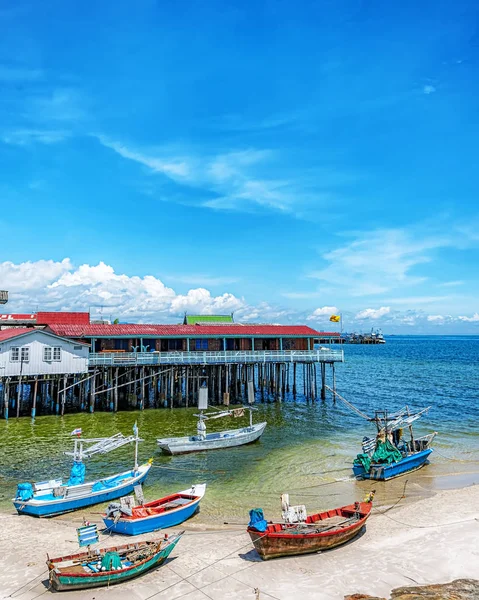 Många Bryggor Som Rymmer Kaféer Och Restauranger Hua Hin Thailand — Stockfoto