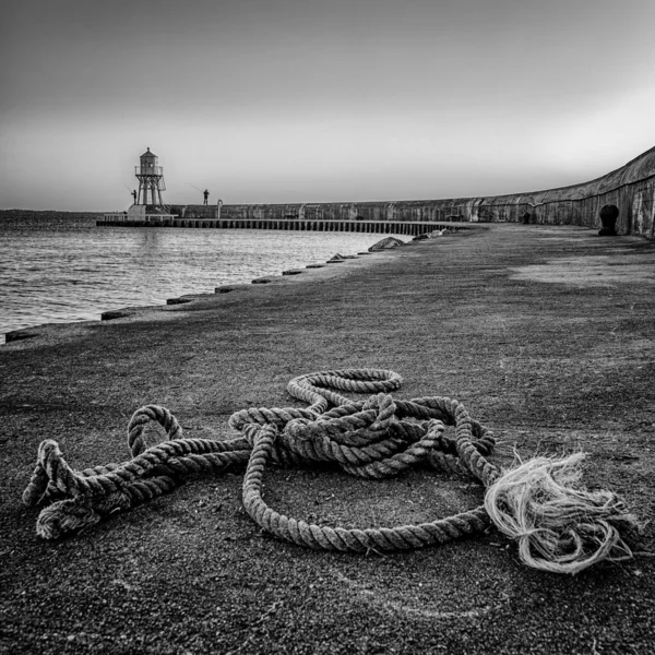 Faro Pueblo Sueco Raa Las Afueras Helsingborg Atardecer —  Fotos de Stock