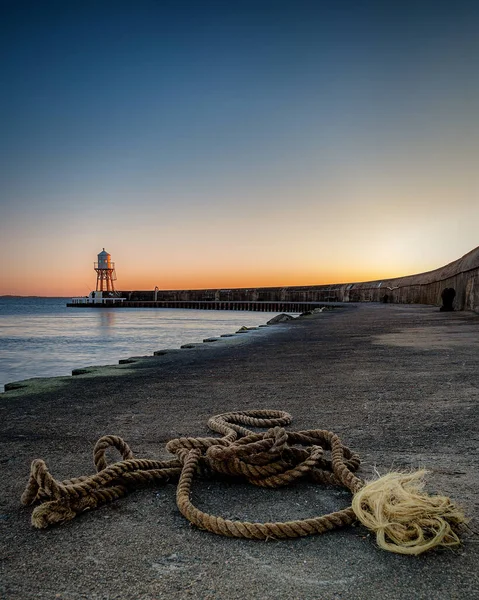 Faro Pueblo Sueco Raa Las Afueras Helsingborg Atardecer — Foto de Stock