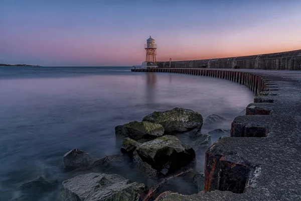 Faro Del Villaggio Svedese Raa Alla Periferia Helsingborg Tramonto — Foto Stock