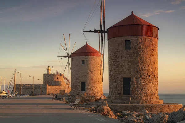 Una Fotografía Larga Exposición Del Fuerte San Nicolás Molinos Viento — Foto de Stock